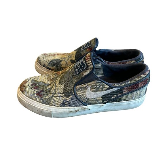 Nike Stefan Janoski Floral Tapestry Slip-On Shoes Rare Style Flats Size 5.5 Mens - Picture 14 of 15